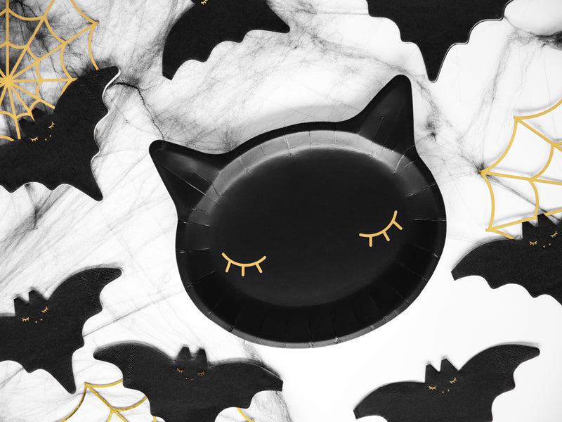 Paper Plates Cat Black - TPP60