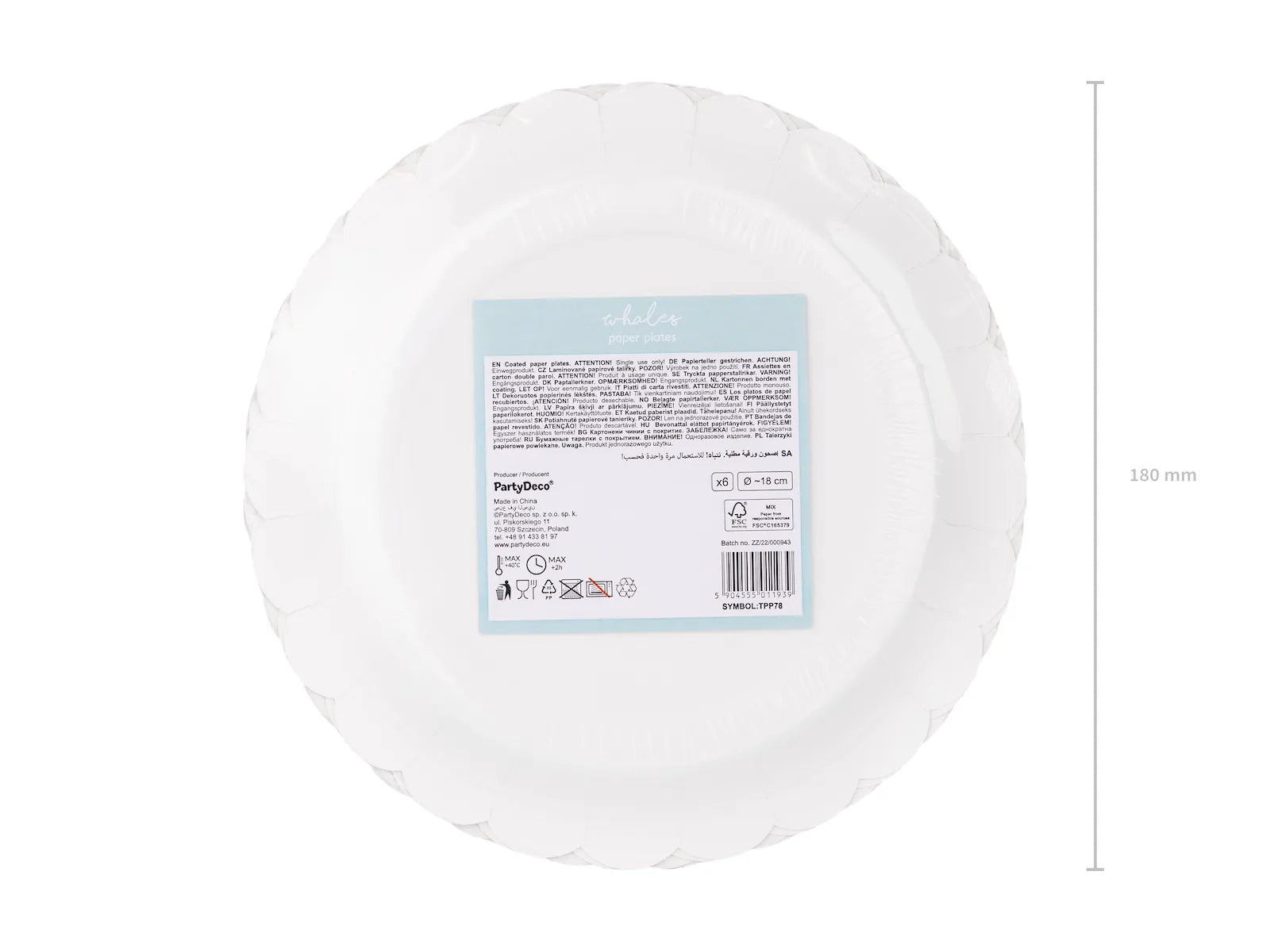 Plates Whales, mix, 7.1 in