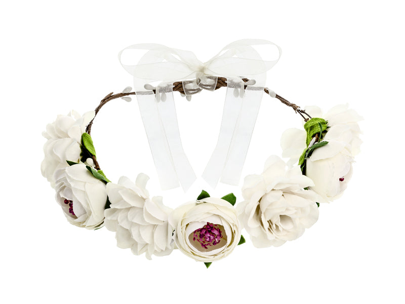 Flower Crown, White, 6.7 in