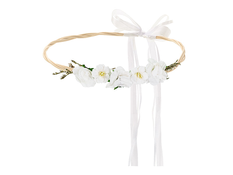 Flower Crown, White, 7.1 in