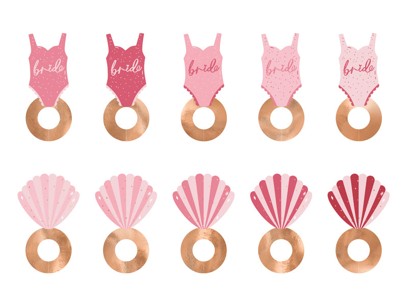 Drink tags Swimsuite and Shell Mix - WSZ11