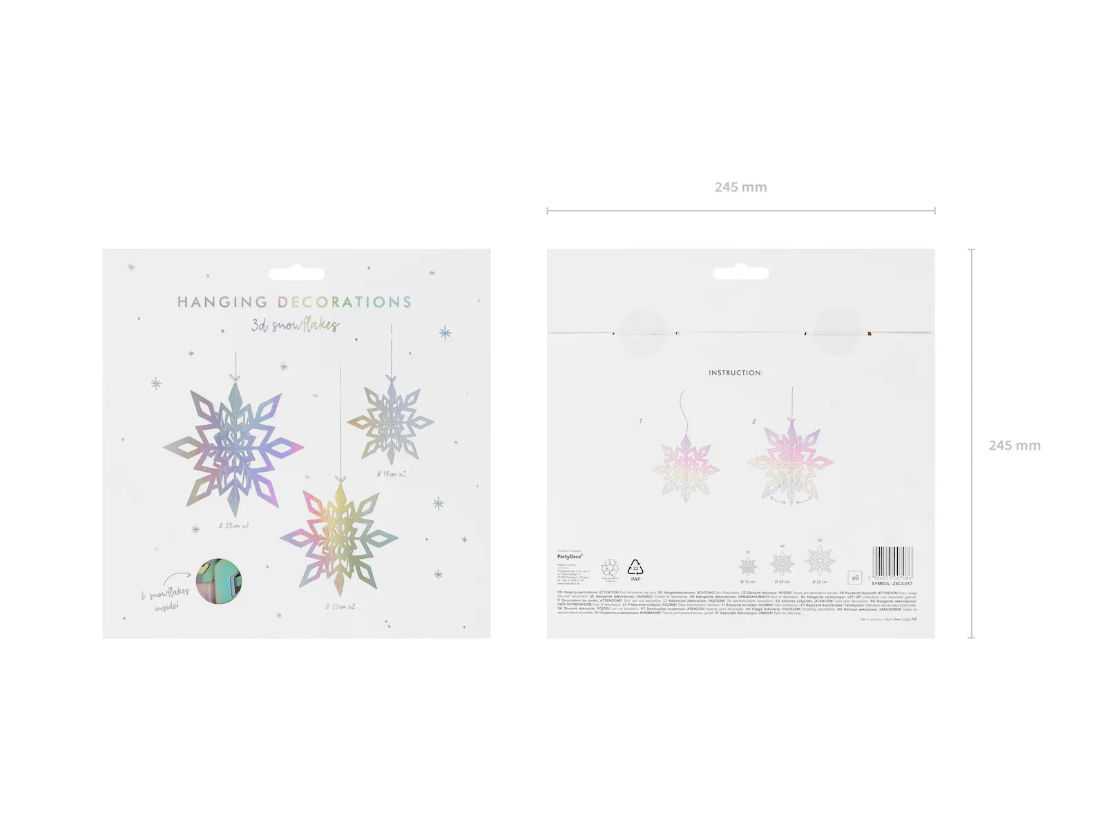 Hanging Decoration Snowflakes Iridescent - ZSC4-017