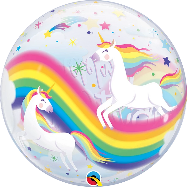 Happy Birthday Rainbow Unicorns Bubble 87744
