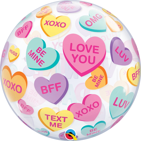Valentine's Candy Hearts Bubble 24078