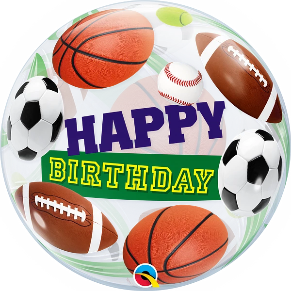 Happy Birthday Sports Balls Bubble 34821