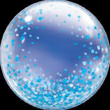 Blue Dots on Clear Bubble 922489 - 20 in
